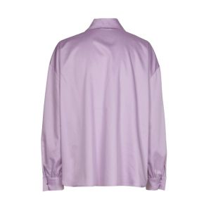 Blouse in shiny katoen 41 Light Violet