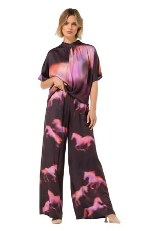 Palazzo broek, elastic waist 59 Multi Color