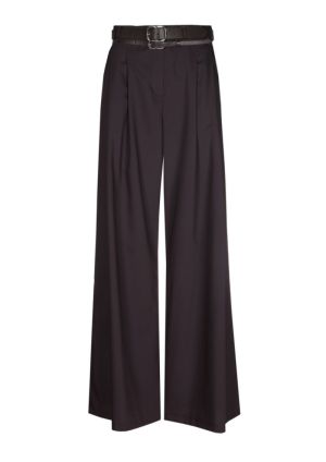 Elegante broek met dubbele rie 53 Eggplant