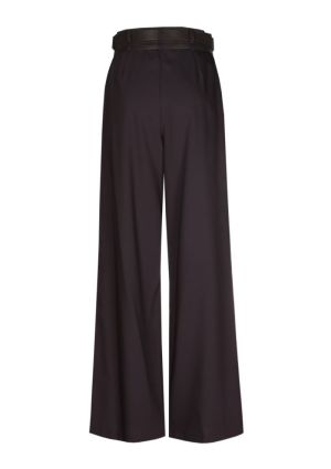 Elegante broek met dubbele rie 53 Eggplant