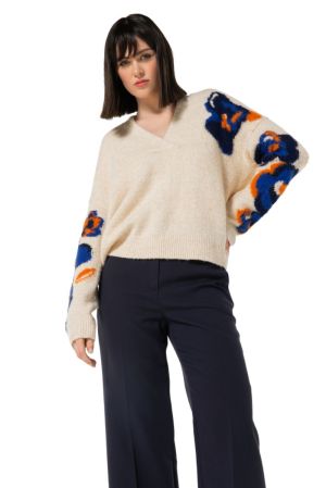 Winterse pull met bloemdetail 29 Multi Color