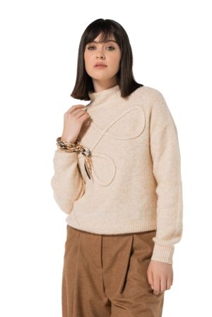Cozy pull met kabelsteek 93 Cream