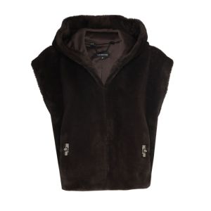 Faux fur bodywarmer 30 Coffee