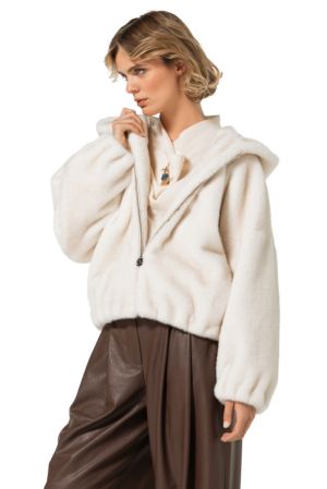 Faux fur bomber 93 Cream