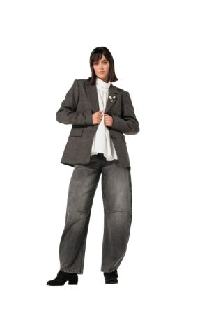 City chic blazer met pins 12 Grijs